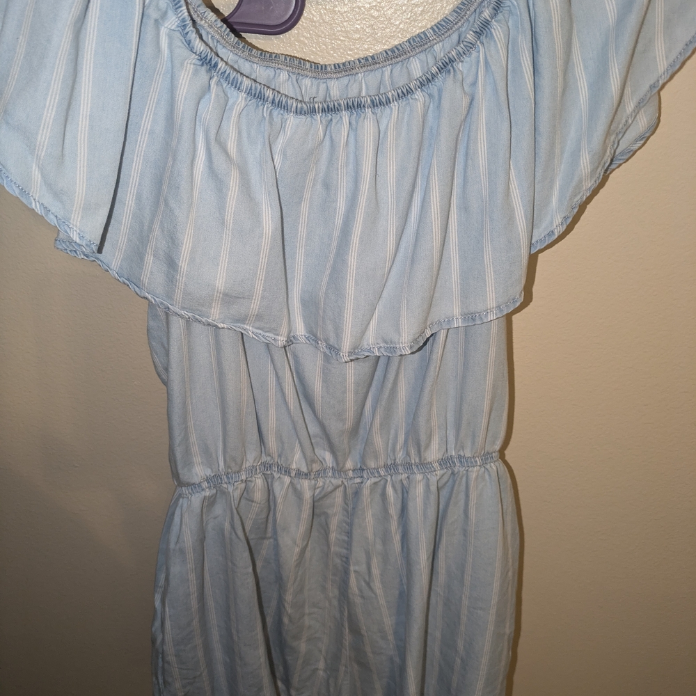 Light Blue Off-Shoulder Romper - Picture 4 of 4